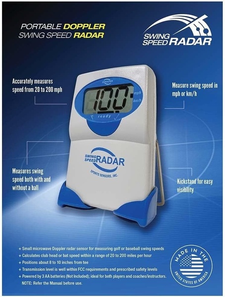 speed radar, swing speed radar, radar gun, sports radar, bat speed radar, golf swing radar, swing speed detector, product launch, brand awareness, minimalist, modern typography, trustworthy, bold, blue, neutral